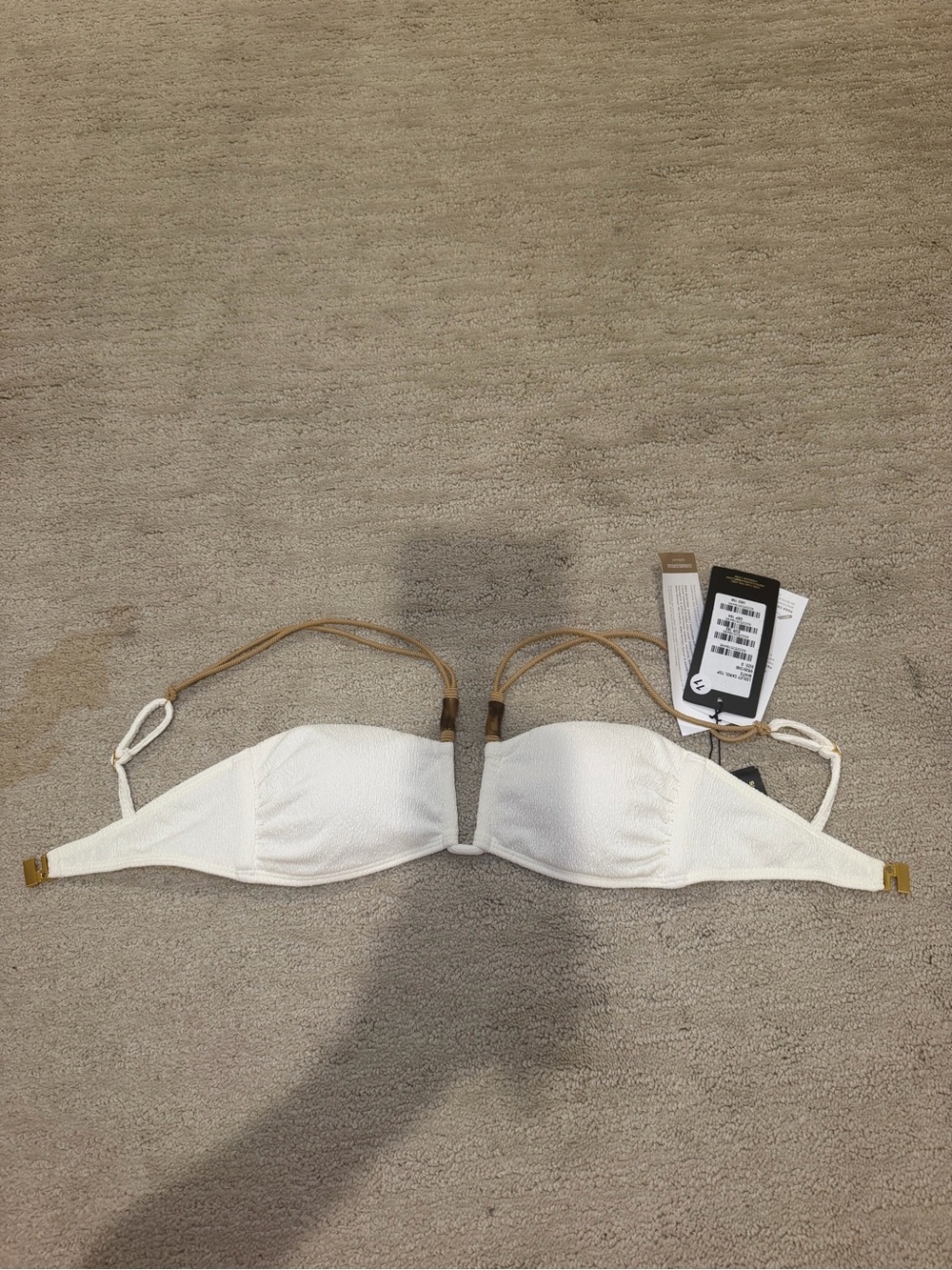 NWT Vix Firenze Lesley Carol Bikini Top in White Size Small - Picture 4 of 7